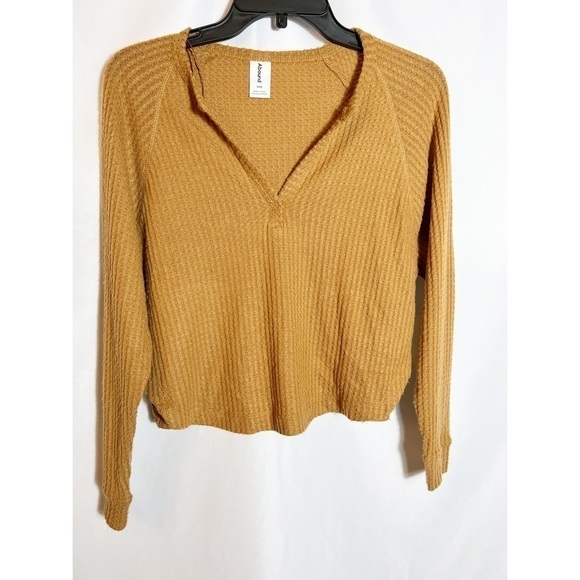 NWT Abound Waffle Knit Long Sleeve Henley Shirt in Tan Dale - Picture 2 of 4